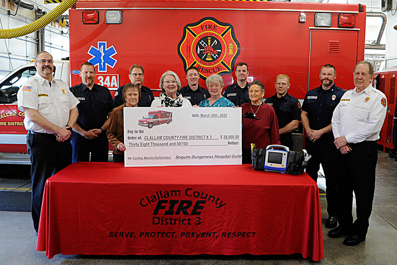 A donation of $38,000 from the Sequim-Dungeness Hospital Guild to Clallam County Fire District 3 will help purchase a ZOLL X Series monitor/defibrillator that paramedics said they use on nearly every call. (Matthew Nash/Olympic Peninsula News Group)