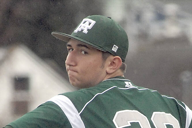 Keith Thorpe/Peninsula Daily News
Port Angeles pitcher Colton Romero struck out seven batters in three innings against Mount Tahoma last week.