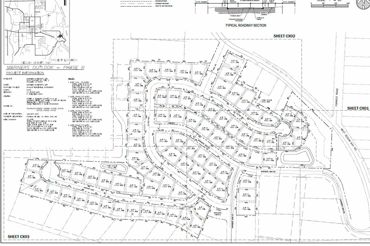 Mariners Outlook III includes 82 single-family homes built off West Sequim Bay Road. (Photo courtesy of City of Sequim)