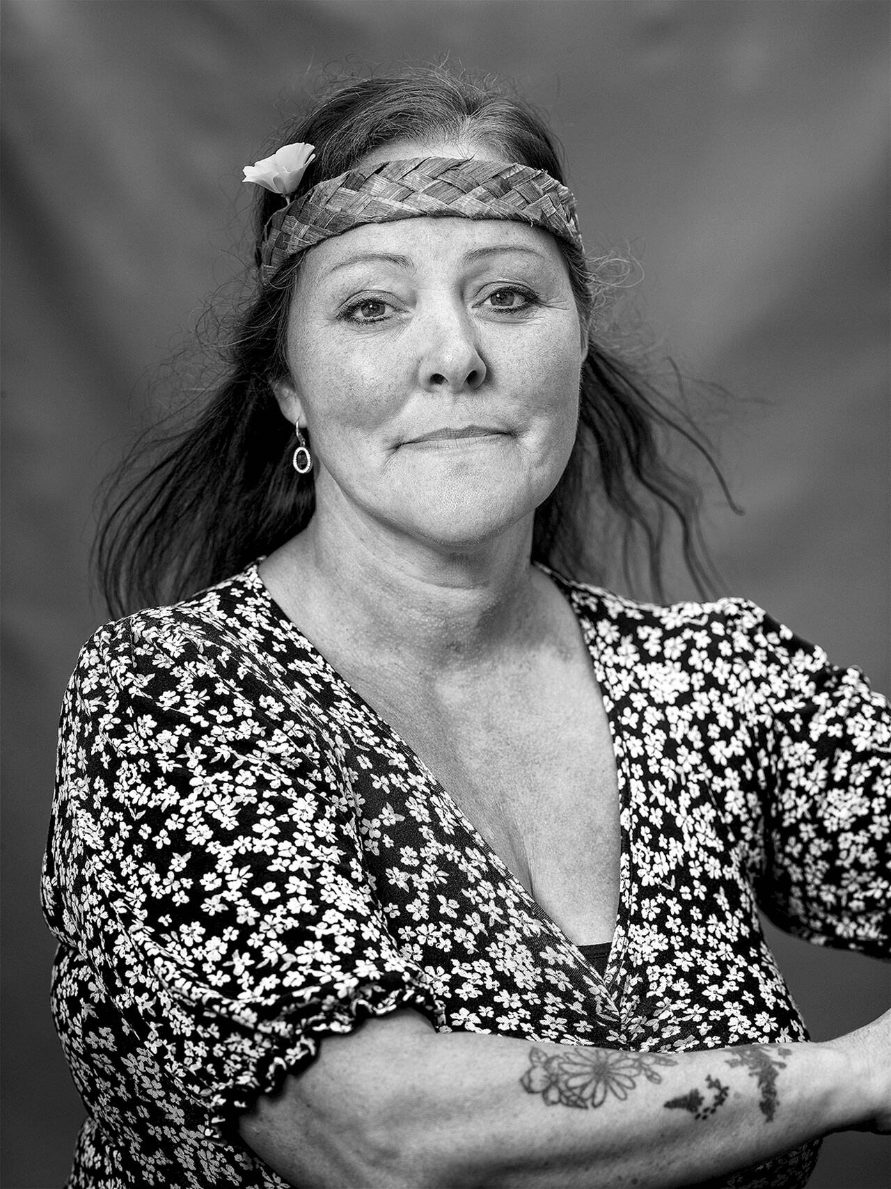 Julie Pomeroy’s portrait is among the photographs in “Still Here: Portraits of the Chemakum,” a large-scale exhibit at Chimacum School. The public opening will be held Thursday afternoon. (Photo copyright Brian Goodman)