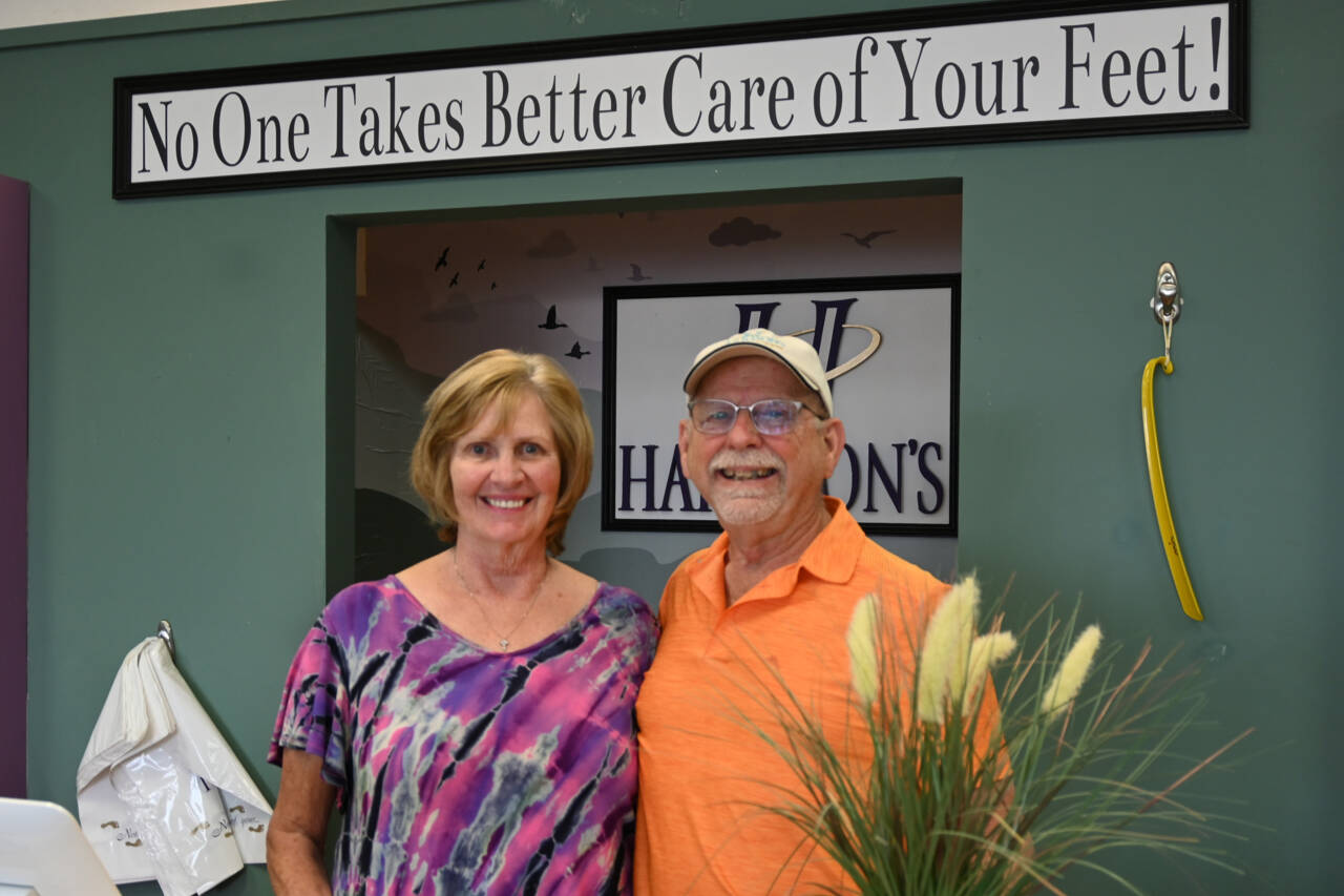 Donna and Jon Harrison of Harrison’s Comfort Footwear have retired, with ownership of the popular shoe store moving over to Beck's Shoes. Michael Dashiell/Olympic Peninsula News Group
