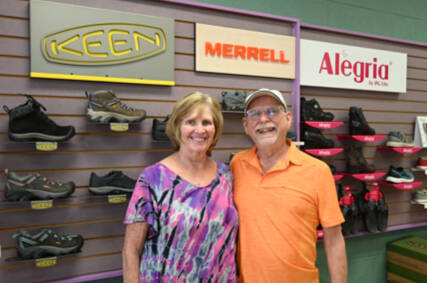 Donna and Jon Harrison of Harrison’s Comfort Footwear have retired, with ownership of the popular shoe store moving over to Beck’s Shoes. (Michael Dashiell/Olympic Peninsula News Group)