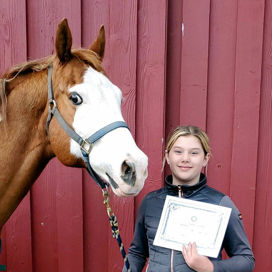 Congratulations to Heron Pond Farm student Grayce Swindler achieving her D2 Horse Management Certification in Pony Club. (Courtesy photo)