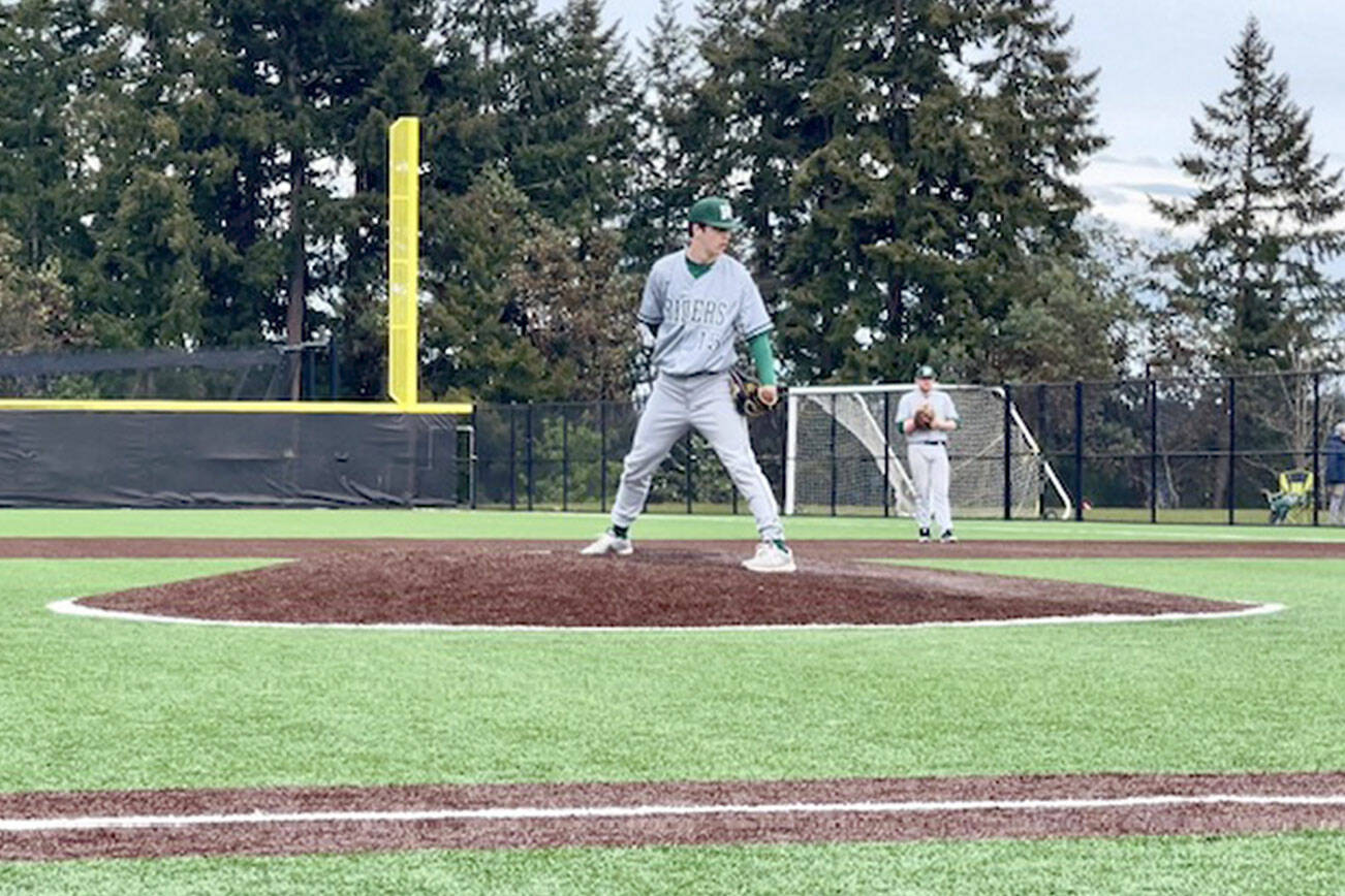 Courtesy photo 
Port Angeles freshman Blake Sohlberg came on in relief and pitched four solid innings as the Roughriders rallied from a four-run deficit for a 7-5 win in a loser-out district playoff against Olympic on Wednesday at Central Kitsap High School.