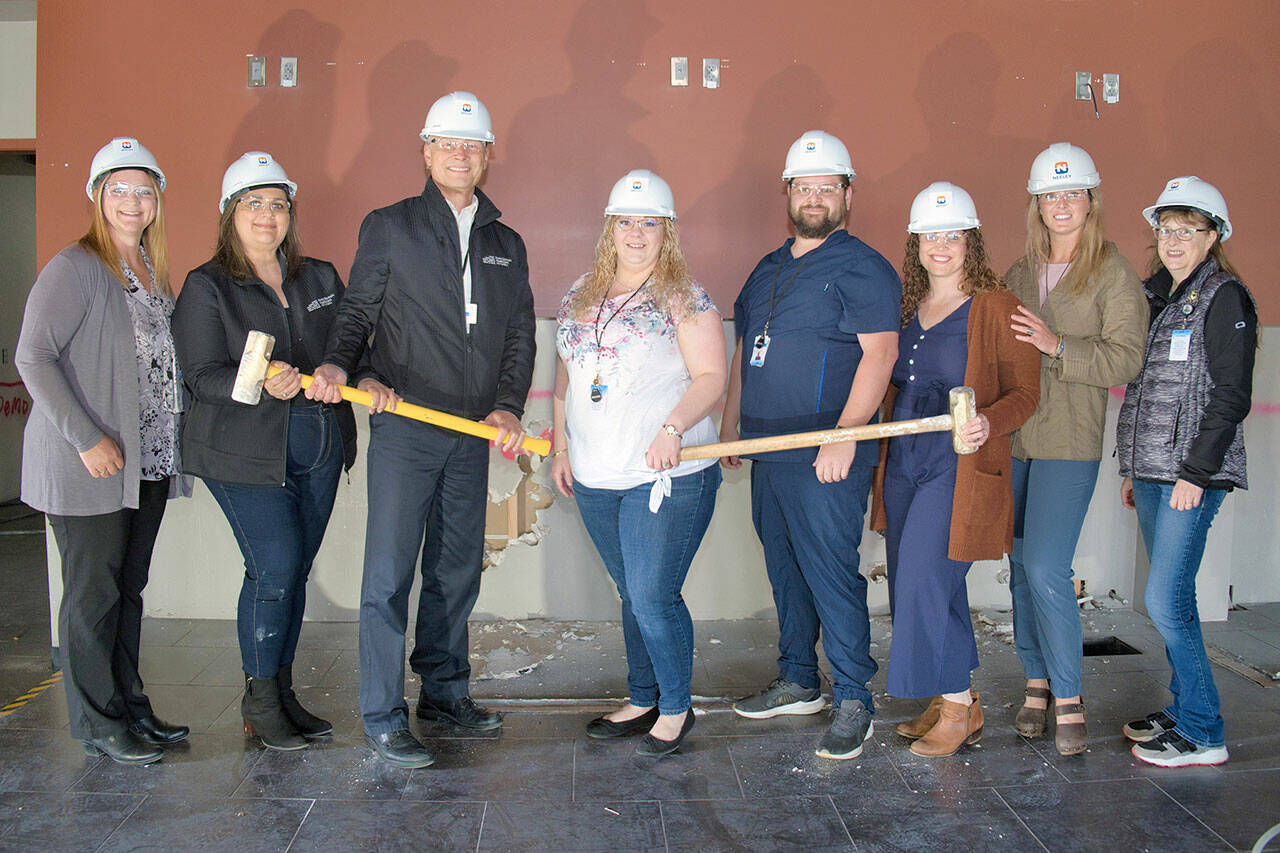 Pictured, from left, are Tammy Reid, Kelly Duncan, Dr. Michael Maxwell, Christina Sivesind, Josh Dalrymple, Kristine Johnson, Dr. Jessica Colwell and Tabby Pearce.