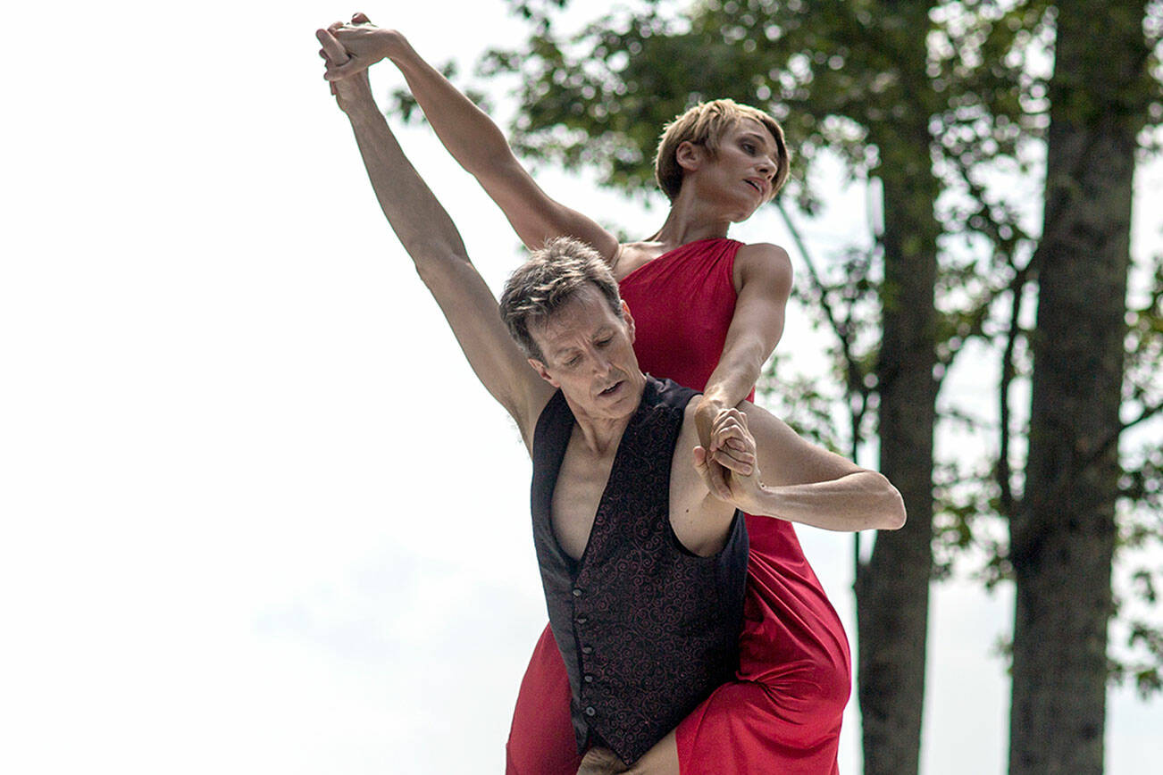 Don Halquist and Leanne Rinelli dance in Tres Tangos, choreographed by Bill Evans, at the Jacob’s Pillow Dance Festival in Becket, Mass.