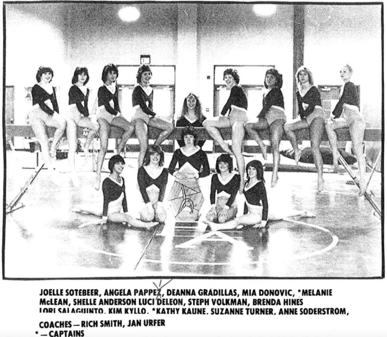 The 1983 Port Angeles gymnastics team finished third at state.
