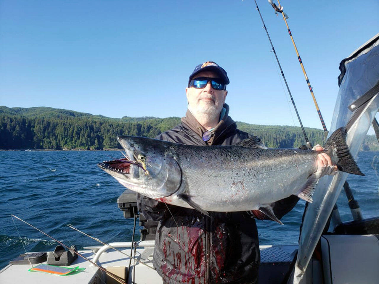 Everetts Marvin Livermont caught this king with a purple haze lure while fishing the Garbage Dump off Neah Bay. Due to high king catch estimates, the state Department of Fish and Wildlife has suspended salmon fishing beginning today east of the Bonilla-Tatoosh line and July 5 west of the line.