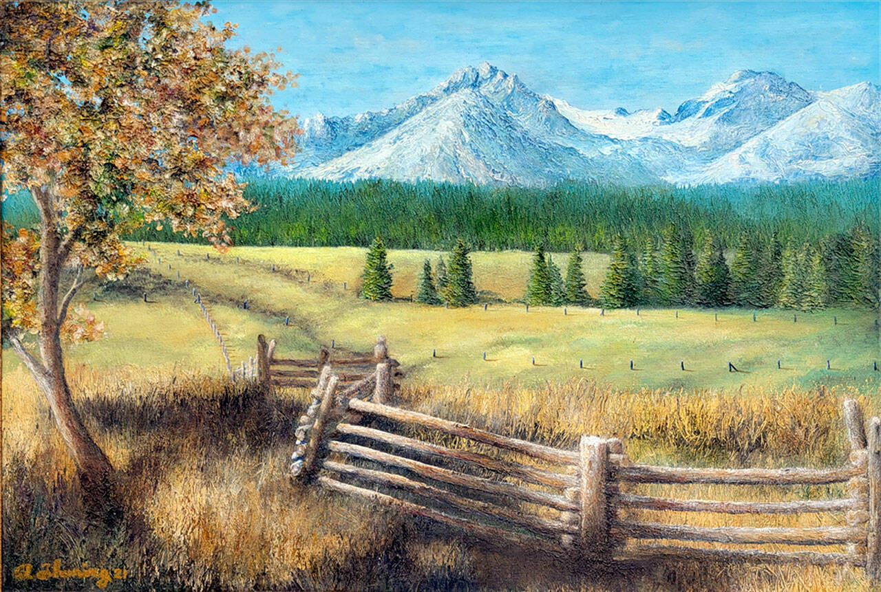 “Mountain View” by Alice Thuring is featured this month by the Port Ludlow Art League.
