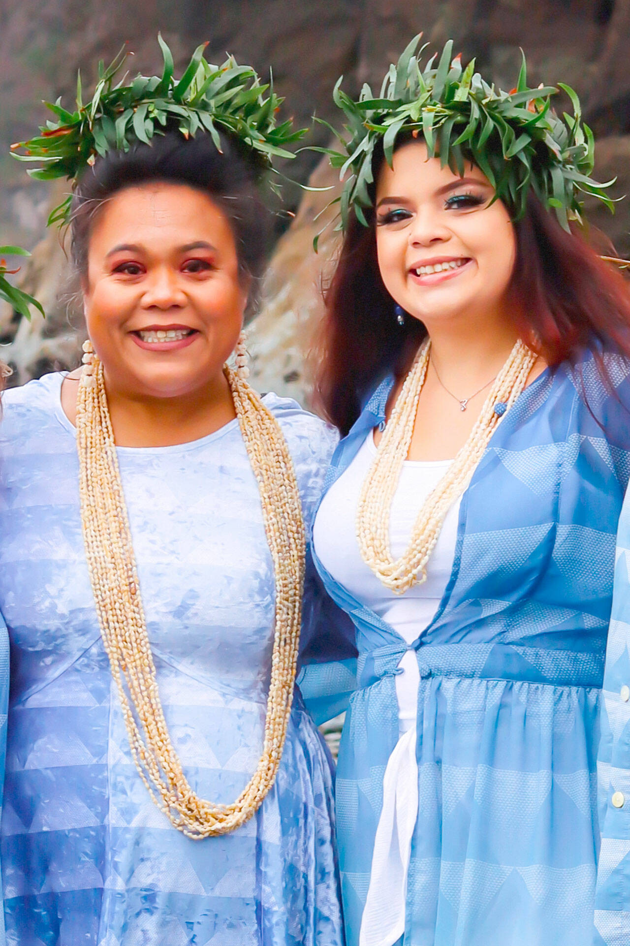 Kumu Hula Mokihana Melendez, left, and featured dancer Alaka’i Makana Caro will teach hula at Several NOLS library branches this weekend.