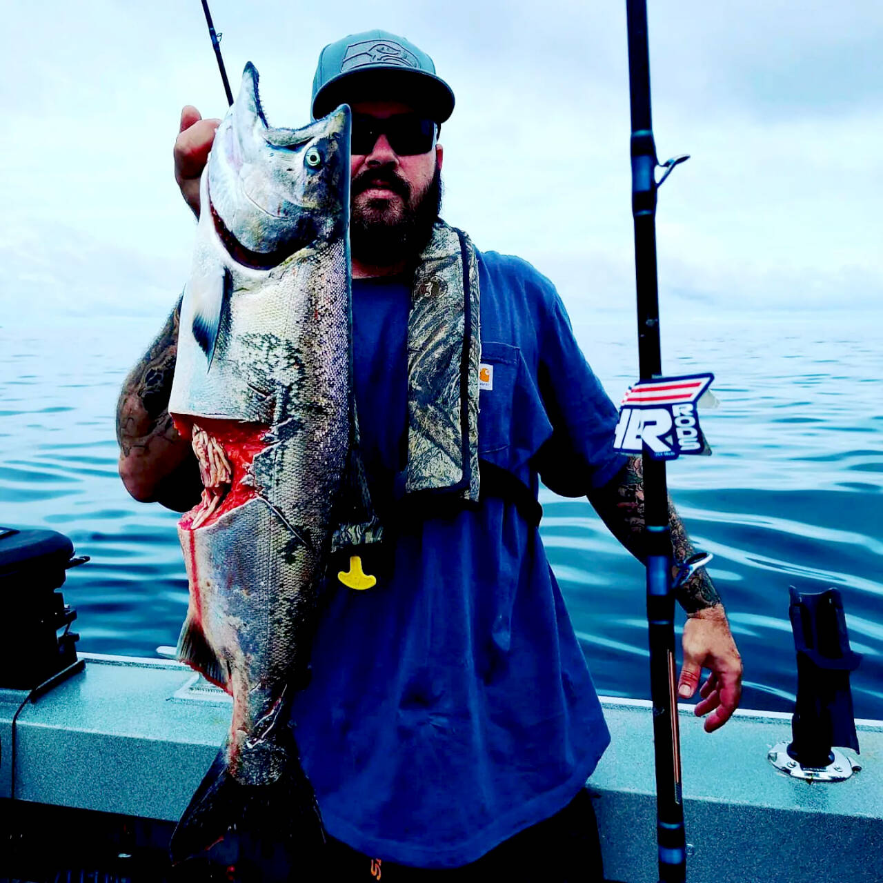 Courtesy Photo
Angler Rob Robinson of Double R Squid Jigs said a thresher shark took this bite out of his hooked king before he could bring it on board. Robinson was fishing off La Push with Outlander Charters.