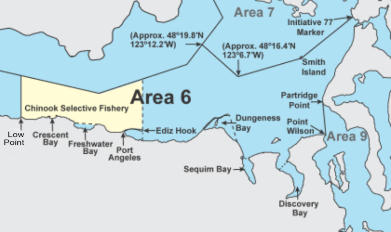 Washington Department of Fish and Wildlife
The Chinook selective fishery within Marine Area 6.