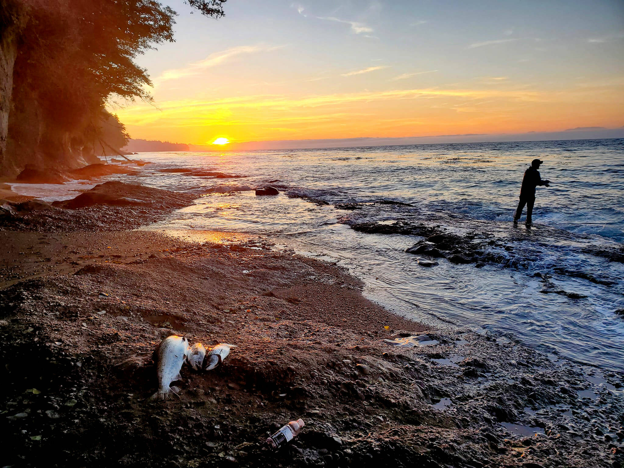 Clallam Bay angler Brandon Rodriguez found success while shore fishing for king and coho in Marine Area 5 along the Strait of Juan de Fuca.