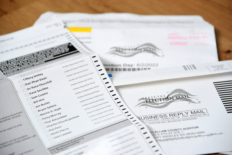 Washington state’s Primary Election is Tuesday, and ballots must be postmarked or dropped at an official drop box by 8 p.m. that day. (Peter Segall / Peninsula Daily News)