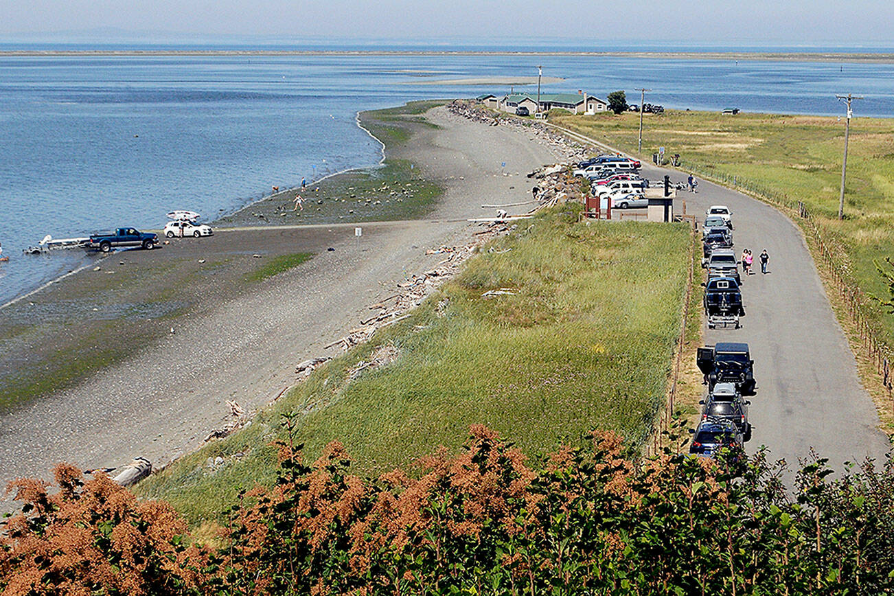 Cline Spit County Park north of Sequim, shown Saturday, will soon become larger thanks to an adjacent land acquisition by Clallam County. (Keith Thorpe/Peninsula Daily News)