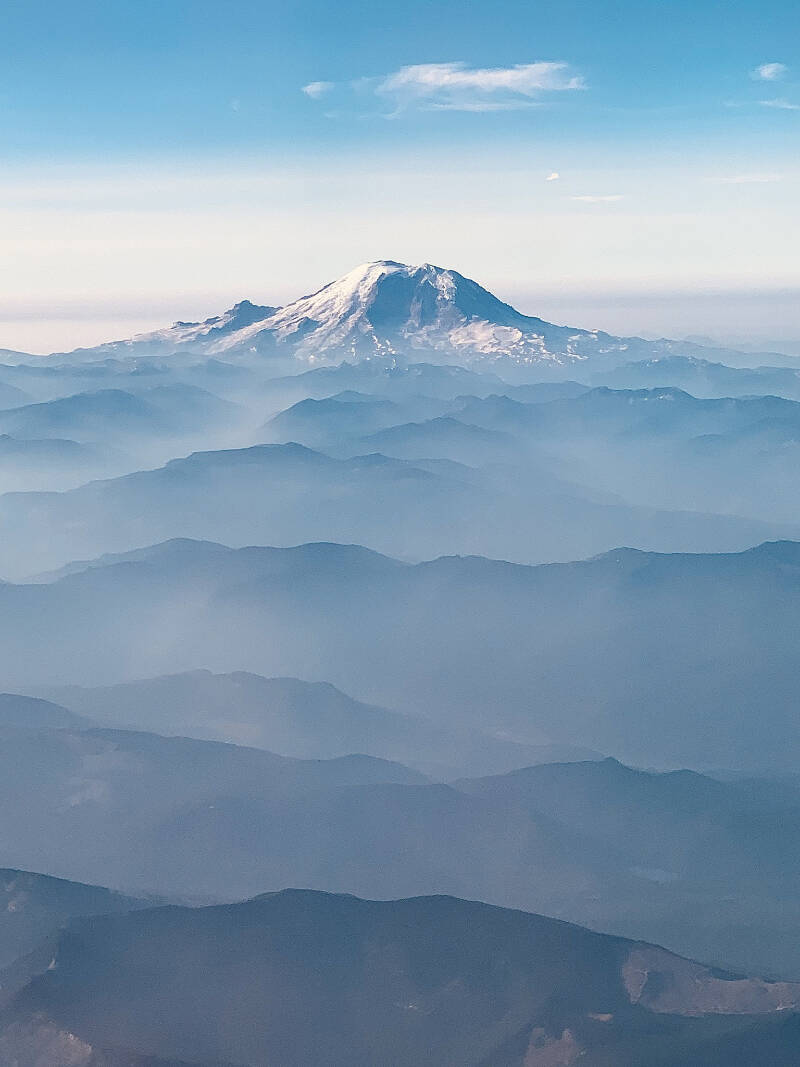 This Mt. Rainier aerial photo by Willadee Worthington was the grand prize winner and cover of the 2021 calendar.