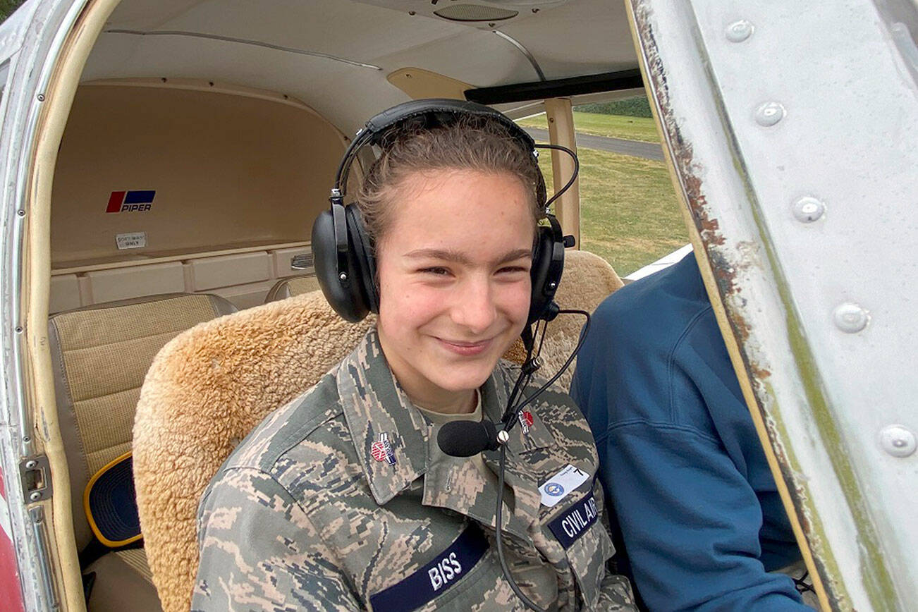 Paige Biss was the 4,000th Young Eagle passenger for Chapter 430 of the Experimental Aircraft Association at a July 16 rally at the Sequim Valley Airport.
