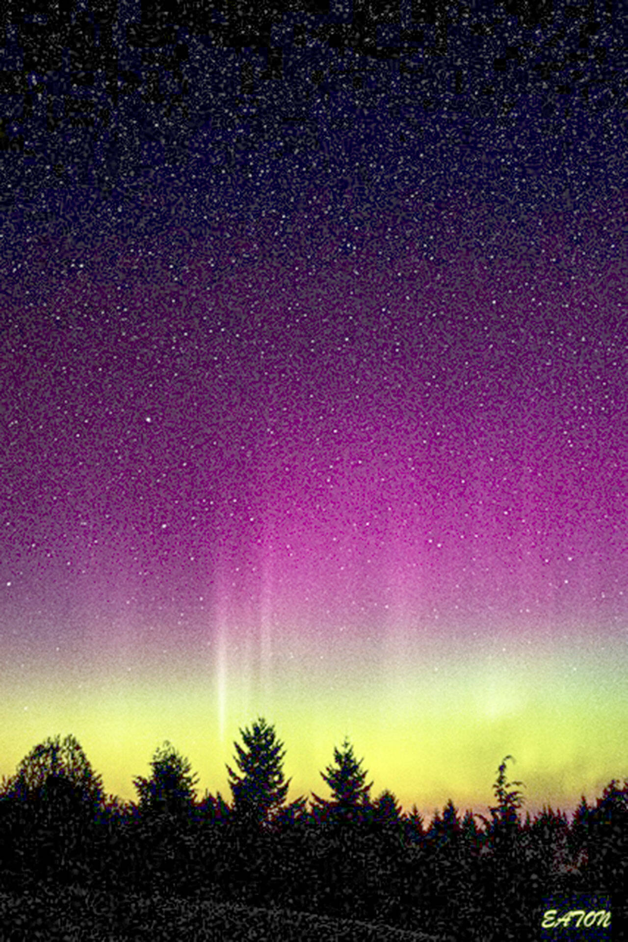 The Northern Lights are highlighted in photographs by KarenLee Eaton at Gallery 9.