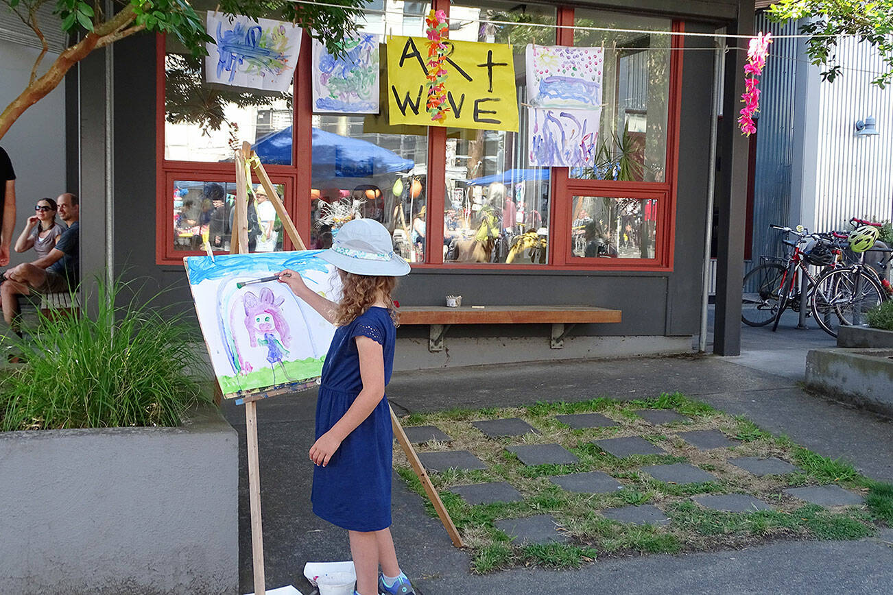 Free children’s art activities, such as this pictured in a file photo, at the Uptown Street Fair in Port Townsend will be from 10 a.m. to 1:30 p.m. Saturday.