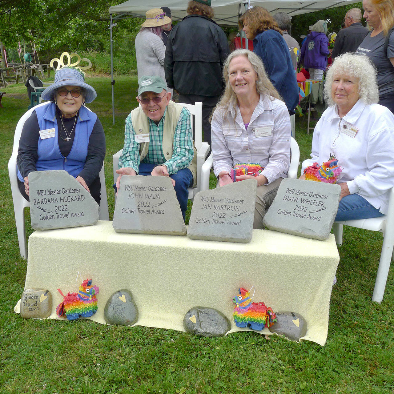 2022 Golden Trowel recipients, from left to right, Barbara Heckard, John Viada, Jan Bartron and Diane Wheeler.