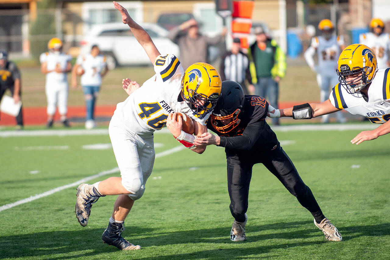 Forks’ Nate Dahlgren piled up nearly 1,300 rushing yards as a sophomore last season. (Eric Trent/The Chronicle)