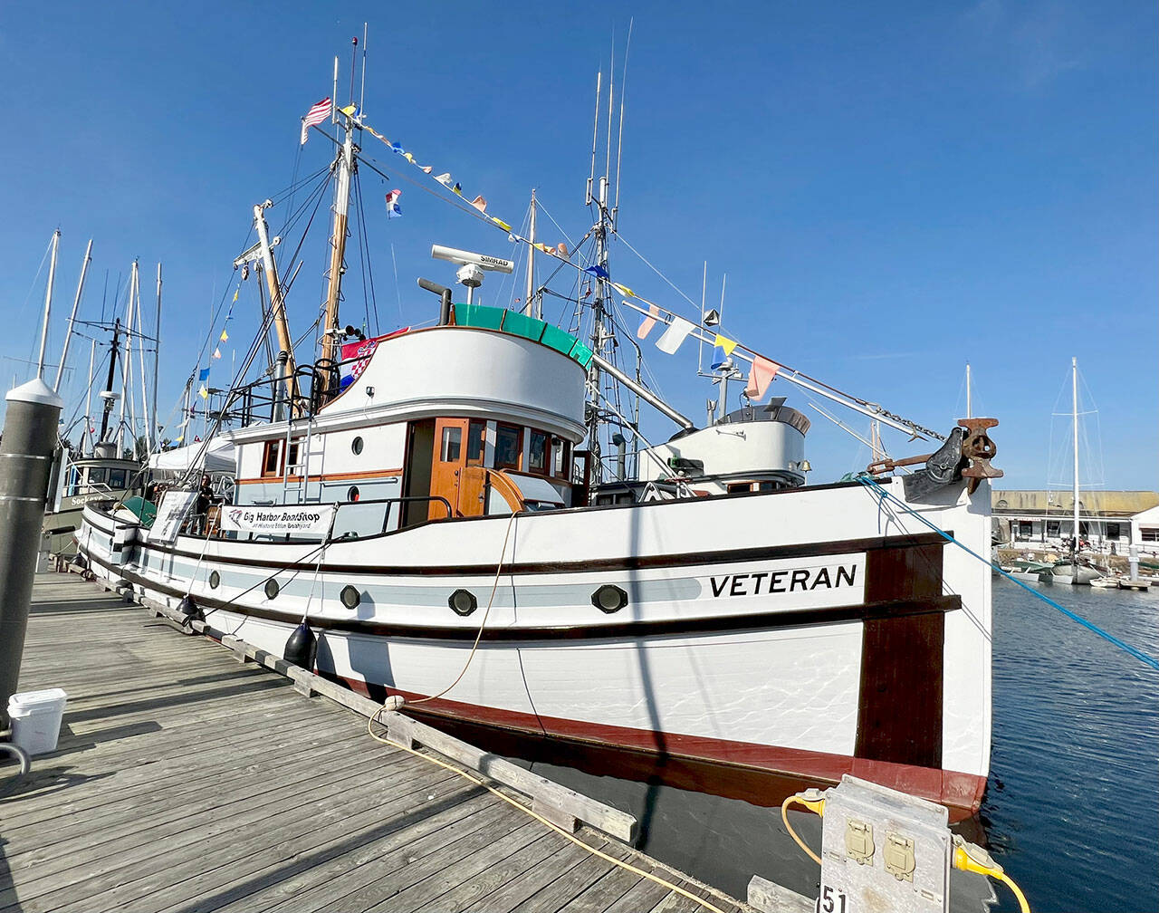 Veteran, a 55-foot purse seiner built in Gig Harbor in 1926, is one of the featured wooden boats in the 45th Wooden Boat Festival in Port Townsend. The festival is at the Point Hudson Marina, starts today and runs until Sunday. (Steve Mullensky/for Peninsula Daily News)