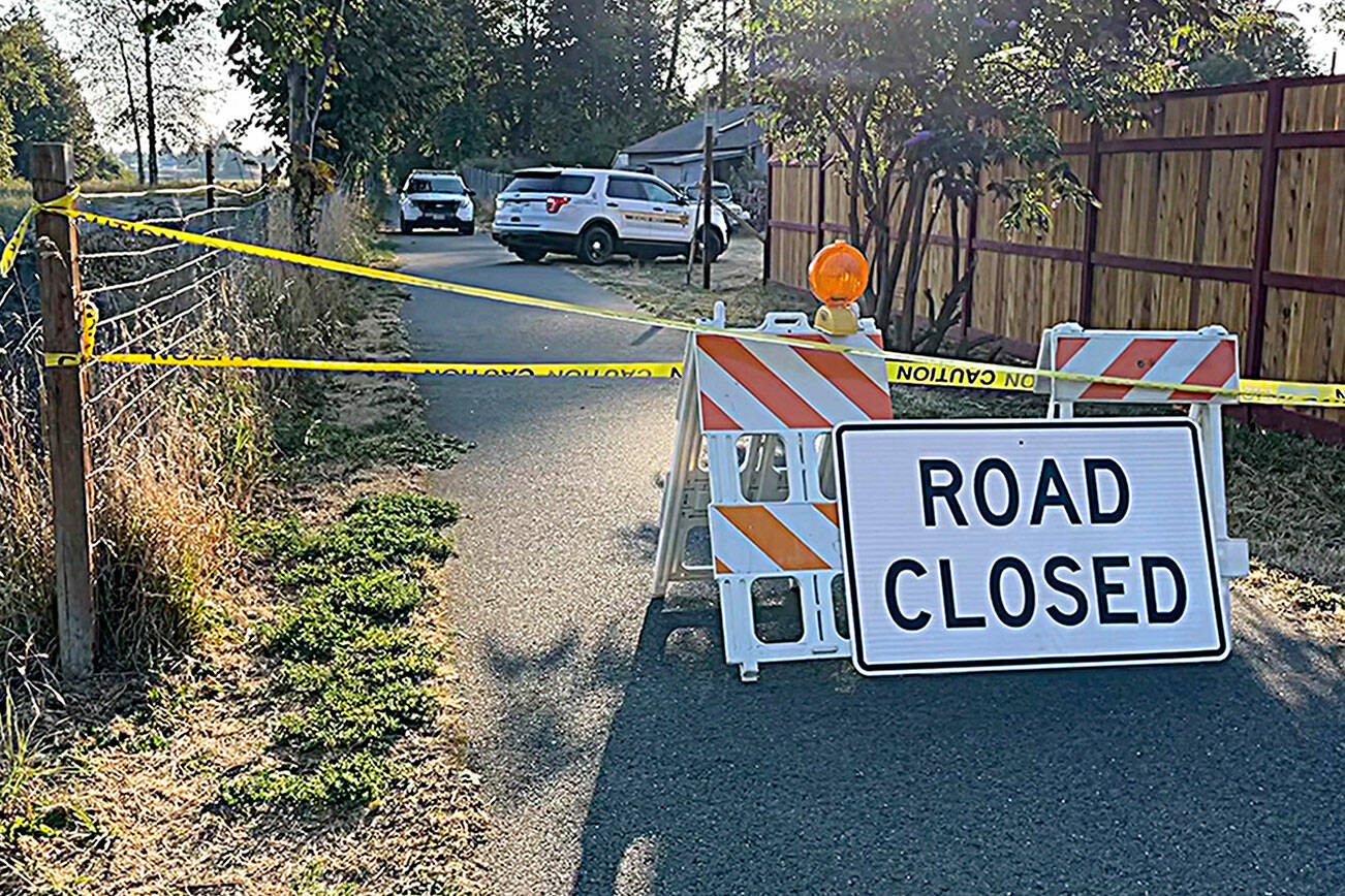 A portion of the Olympic Discovery Trail between the Dungeness River Nature Center and Priest Road was closed for several hours Thursday morning due to an active shooter scenario. (Matthew Nash/Olympic Peninsula News Group)