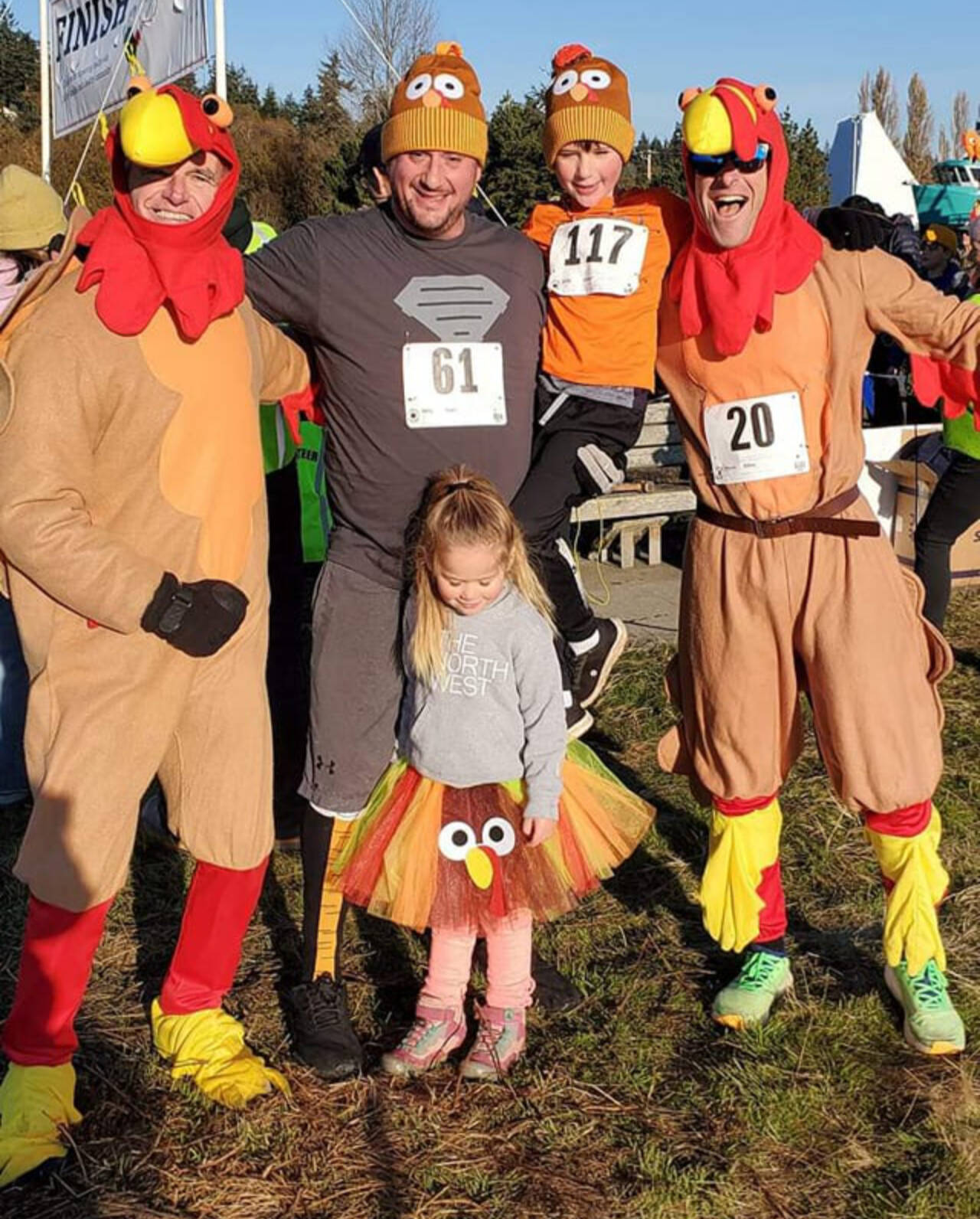 Participants in last week’s Jumping Mouse 5K turkey trot last weekend enjoyed a good time in Port Townsend. The race was won by Sebastian Manza, an East Jefferson high school runner. (Courtesy photo)