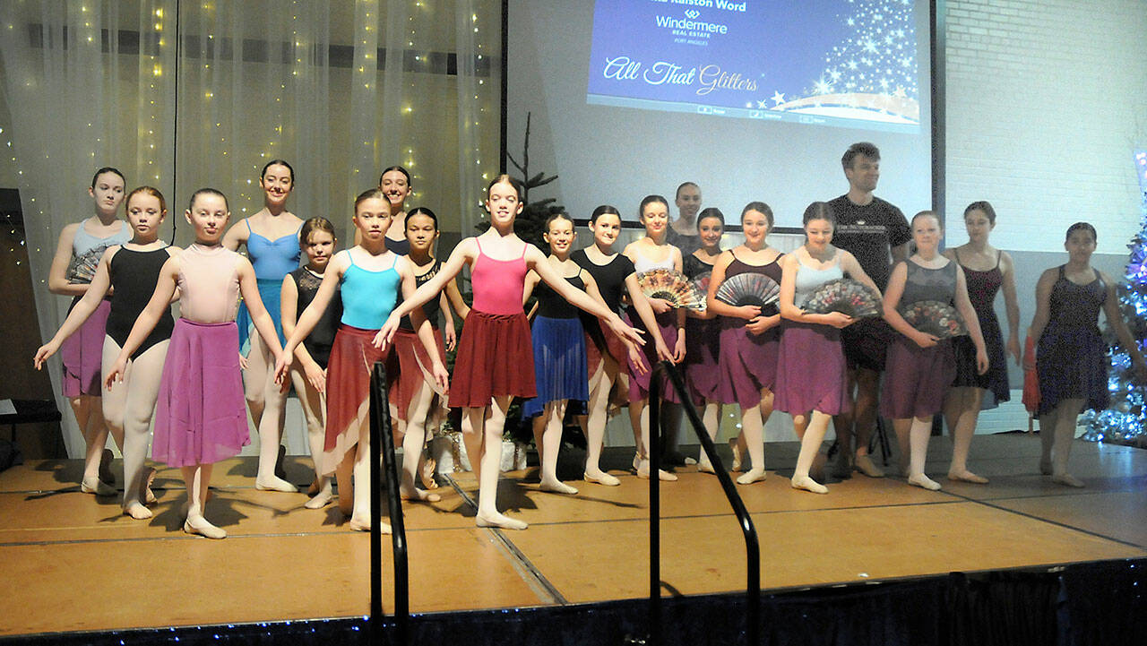 Performers with The Ballet Workshop take a bow at the conclusion of Saturday presentation of excerpts from The Nutcracker during the annual Teddy Bear Tea, part of the Festival of Trees at Vern Burton Community Center in Port Angeles. (Keith Thorpe/Peninsula Daily News)