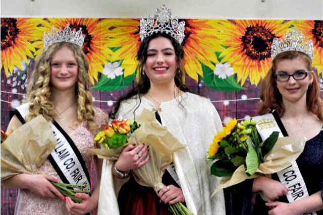 Pictured, from left to right, are Junior Princess Kendall Adolphe of Sequim, Queen Allison Pettit of Port Angeles and Princess Olivia Ostlund of Sequim. (Tara West/101 West Photography)