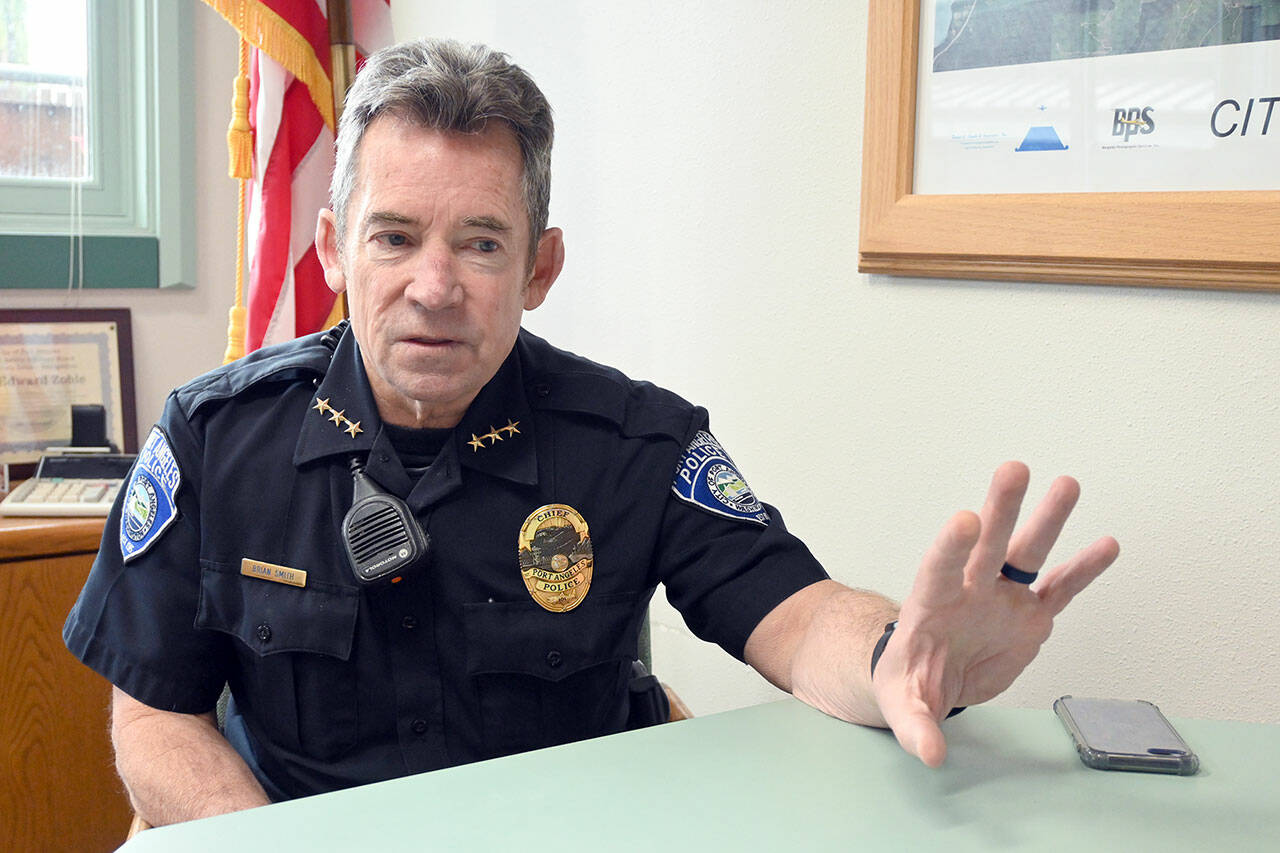 Port Angeles Police Chief Brian Smith said legislators need to pass a stronger vehicle pursuit law. (Paul Gottlieb/For Peninsula Daily News)