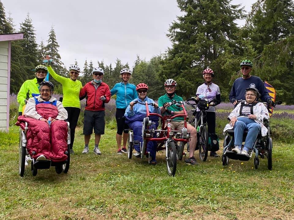 Riders with the Sequim Wheelers group enjoy the Tour de Lavender in 2021. (Photo courtesy of Sequim Wheelers)