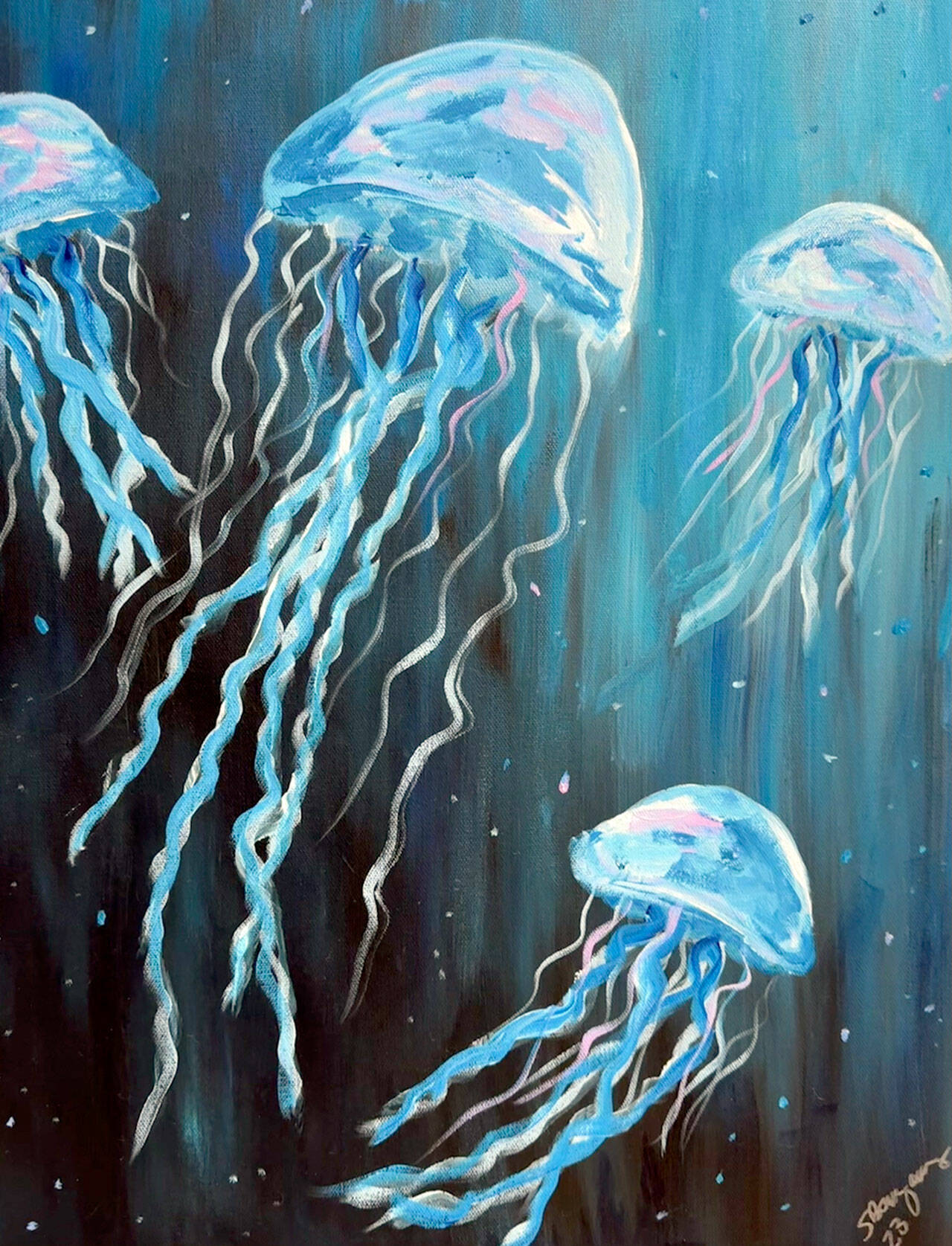 “Jelly Dancing” is among the artwork of the Port Ludlow Art League’s artist of the month Shirley Bomgaars.