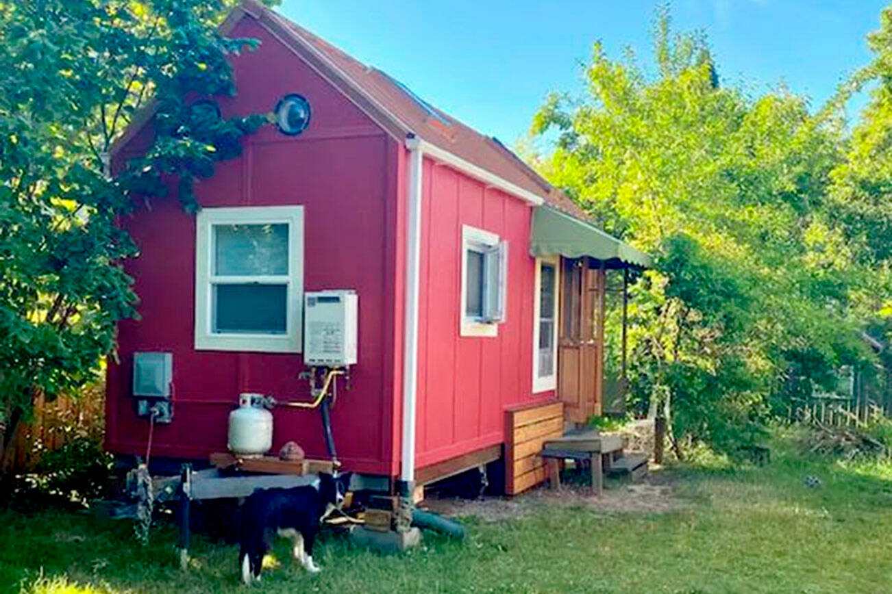 A tiny home, stolen from a residence on Deer Park Road, was recovered about 1 a.m. Wednesday in Gales Addition near Port Angeles, according to the Clallam County Sheriff’s Office. The owners were out of town but noticed it was missing. (Clallam County Sheriff’s Office)