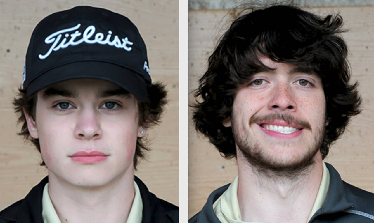 From left, Carter Cronin and Cole Smithson, Sequim golf.