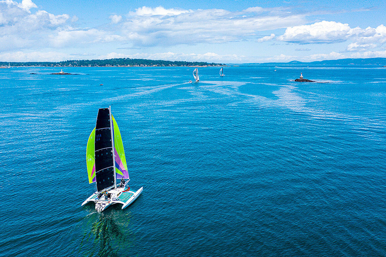 Boats in the 2019 Race to Alaska compete for a $10,000 prize in a route that takes them from Port Townsend to Ketchikan, Alaska, but organizers say the race is more about the experience than the money. (Drew Malcolm via Northwest Maritime Center)