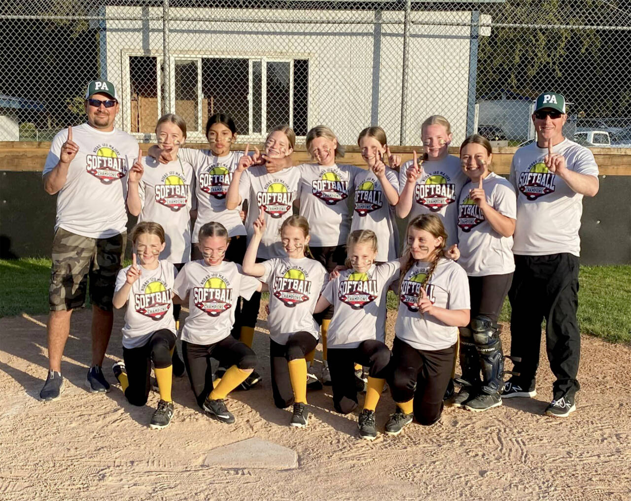 The PA Power 12U softball team won the Port Angeles city championship this weekend. The players are, from left, back row, Madison Smith, Elvira Wheeler, Lilly Lancaster, Allison Leitz, Chloe Underwood, Mariah Traband and Makenzie Smith. From left, front row, are Ashlyn Gray, Dallas Traband, Della Holland, Morgan Smith and Chloe Beck.