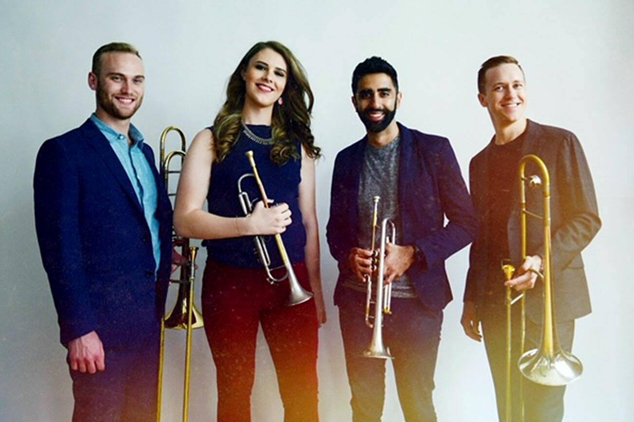The Westerlies will perform with the Gravitas Quartet on Monday, with Riley Mulherkar and Chloe Rowlands on trumpet, and Andy Clausen and Willem de Koch on trombone.
