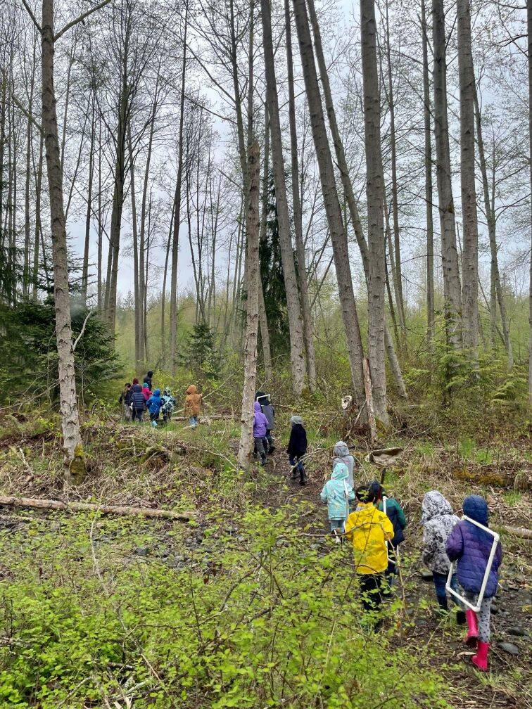 Photo courtesy of Dungeness River Nature Center / Fifth-graders enjoy a summer camp experience on the trail.