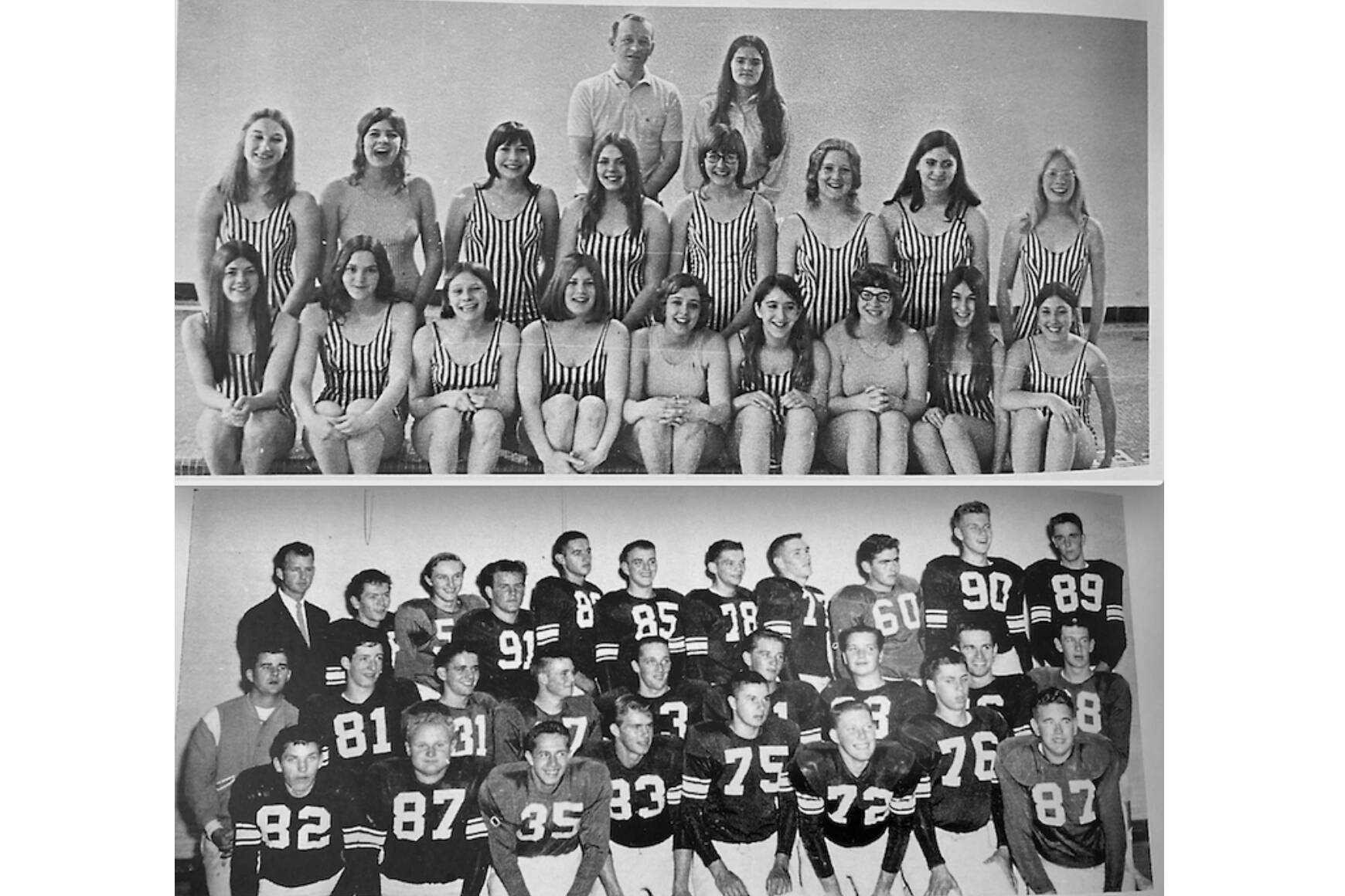 The 1972 Port Angeles girls swim team, the first girls team at the high school after Title IX passed, and the 1956 Roughriders' football team that went 7-1 will be inducted in August into the Port Angeles Hall of Fame.