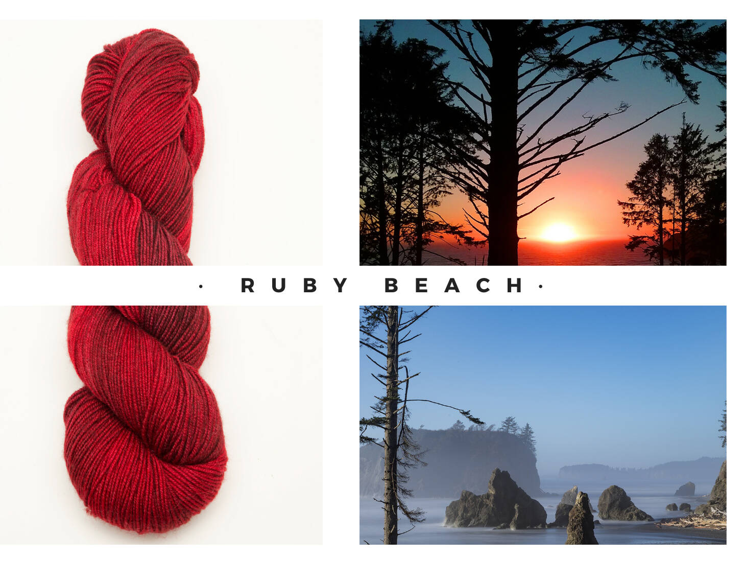 Distracted By Yarn - PNW Inspired shades (Ruby Beach)