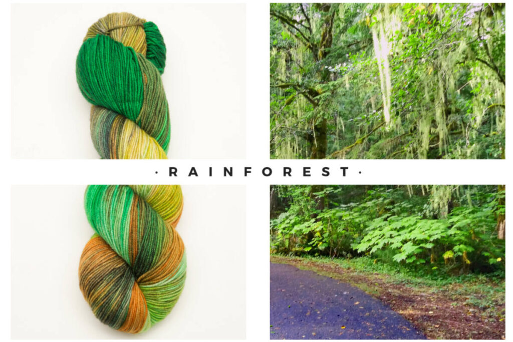 Locally inspired, handdyed yarn captures the beauty of the Olympic