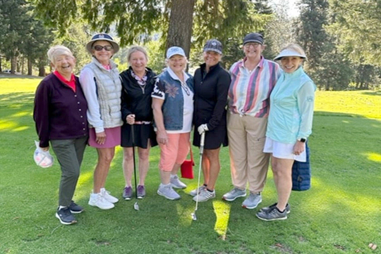 Seven Cedars at Dungeness Women's Golf Association members recently traveled to Leavenworth Golf Club to play in the 50th Alpine Invitational. Participants from left to right: Witta Priester, Cathy Grant, Wanda Synnestvedt, Lori Oakes Anne Elwell, Kathy Langston and Lynnette Sheriff.