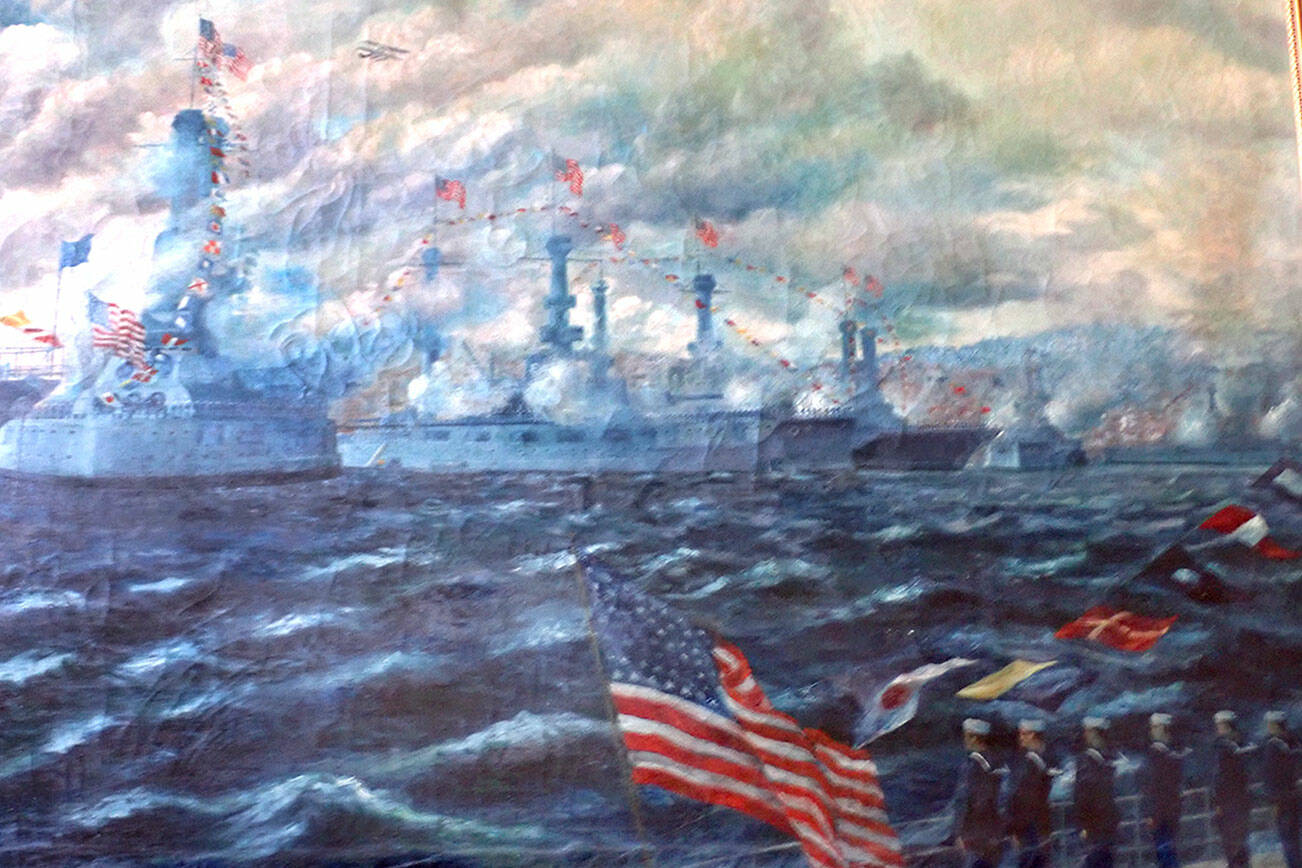 Pacific Squadron painting done by Thomas Guptil that now sits in the Clallam County courthouse