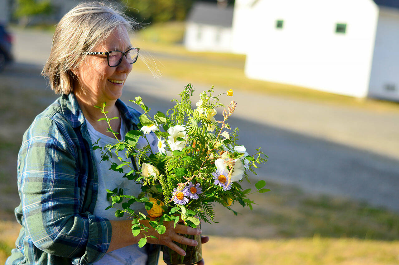 Laura Bell of Port Townsend was among the participants of Northwind Art School’s spring Floral Design + Still Life class. The workshop will be offered again Oct. 1; signup information is at NorthwindArt.org. (Diane Urbani de la Paz/Northwind Art)