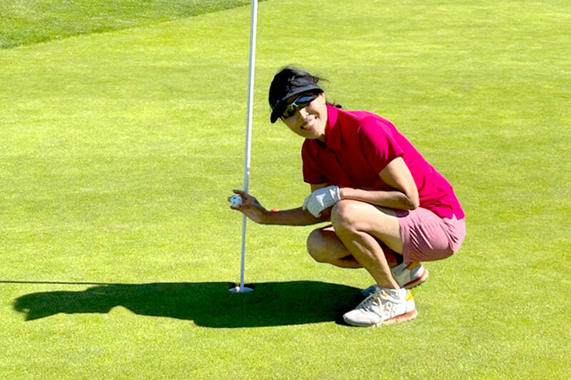 Lisa Chon sank her first hole-in-one while playing in The Cedars at Dungeness Women’s Golf Association’s Monthly Medal play on Aug. 1.