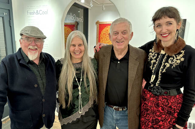 Four local artists— from left, Max Grover, Tracy Grisman, Larry Crockett and Julie Read — will move into the Grover Gallery in October as Northwind Art refocuses on the Jeanette Best Gallery and the Northwind Art School. photo courtesy of Max Grover