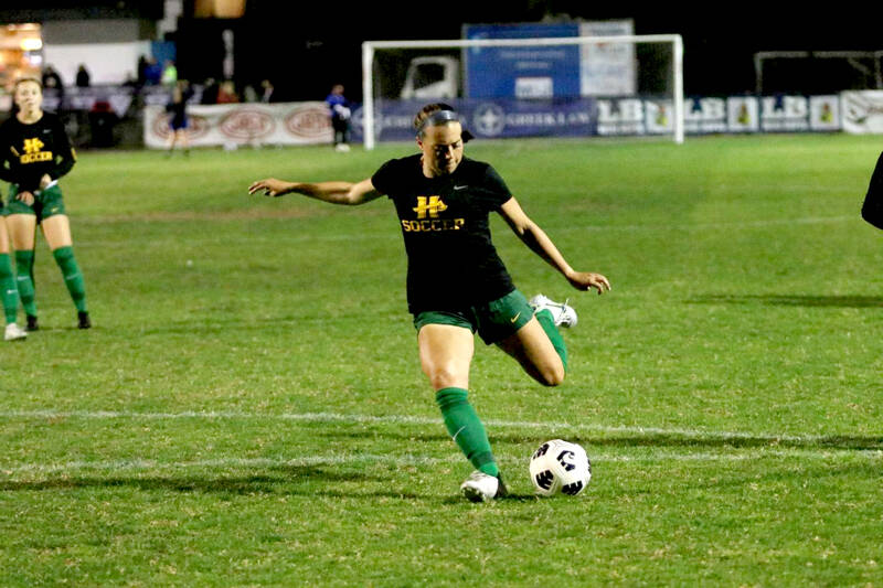 Chimacum and Peninsula College alumna Grace Johnson scored twice for the the Cal Poly Humboldt women’s soccer team during the Lumberjacks’ recent preseason tour of Australia during the 2023 Women’s World Cup. (Cal Poly Humboldt Athletics)