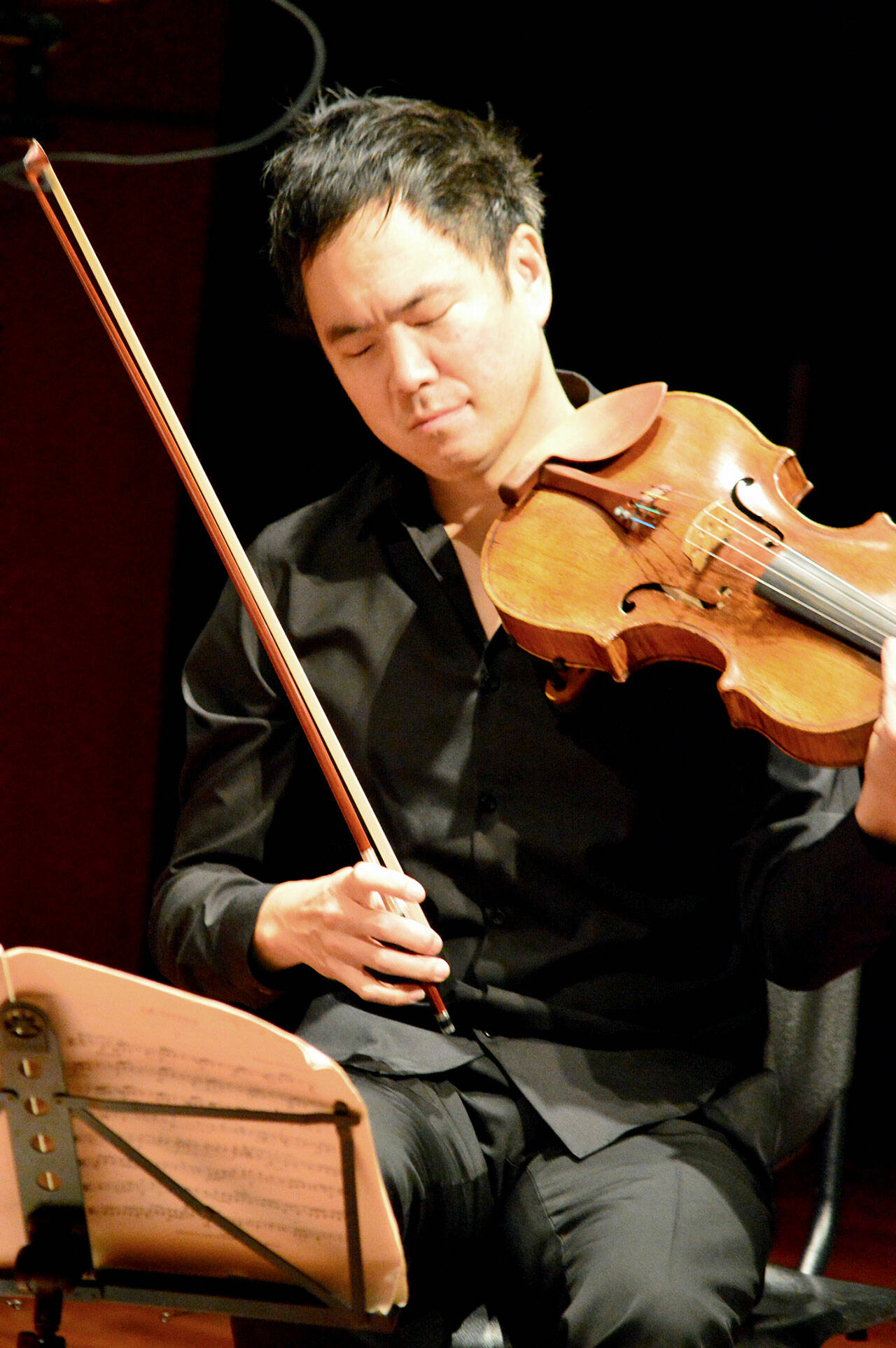 Grammy-winning violist Richard ONeill, pictured rehearsing for a 2022 Music on the Strait performance, is back in Clallam County for the 2023 festivals finale this weekend. (Diane Urbani de la Paz/for Peninsula Daily News)