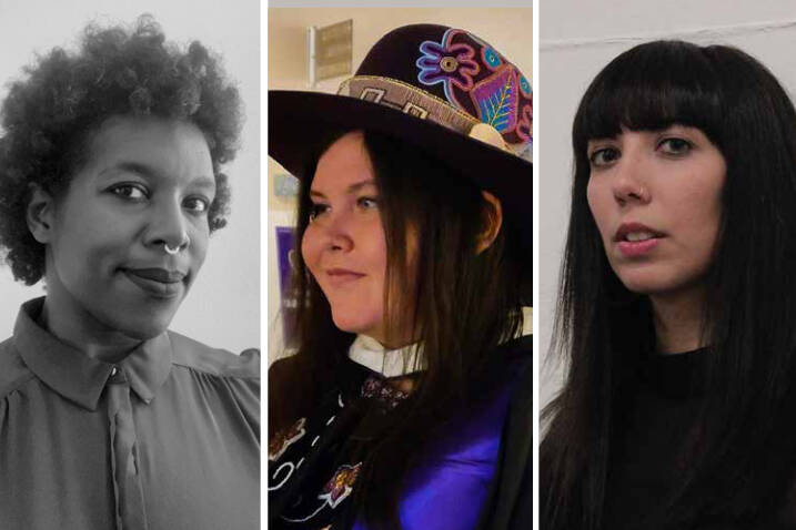 From left, Brittney Frantece, Kari Karsten and Roya Amirsoleymani, along with Catalina Cantu (Xicana), not pictured, are Centrum’s 2023 Curator & Arts Worker Residency. Photos courtesy Centrum